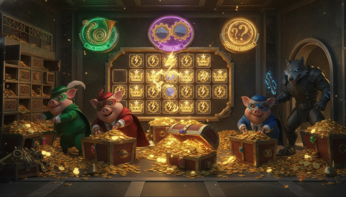 Three Little Pigs Head Into a Vault